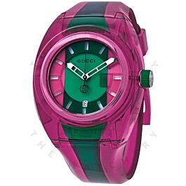 Men's Sync Rubber Pink/Green Dial Watch 